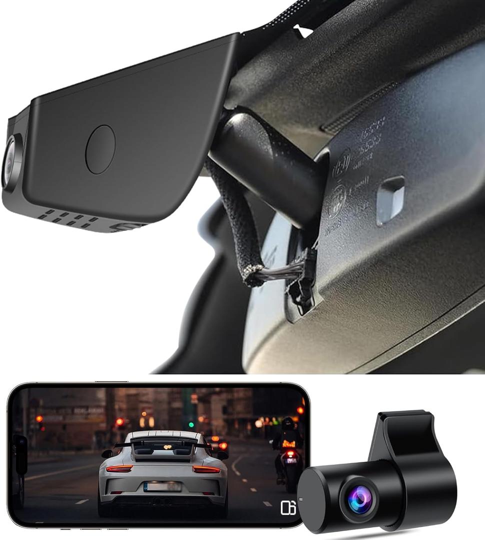 Front 4K + Rear 1080P Dash Cam fit for Ford F150 2018-2025 F250/F350 Super Duty 2020-2025 XLT Lariat King Ranch Tremor Raptor Limited Platinum(Model A), G-Sensor, Loop Recording, 128GB Card