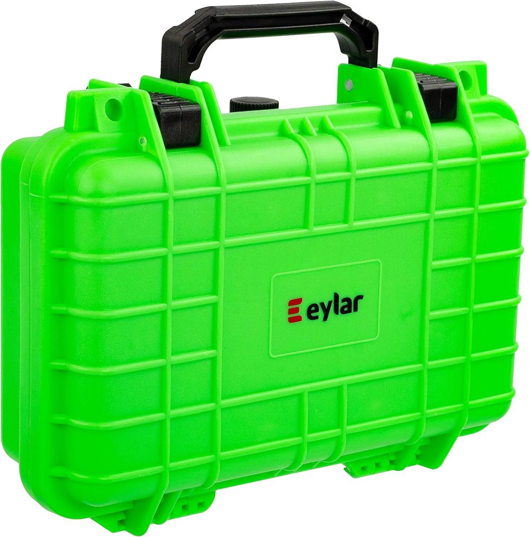 Eylar Tactical Hard Gun Case Water & Shock Proof With Foam TSA Approved 11.6 Inch 8.3 Inch 3.8 Inch (Neon Green)