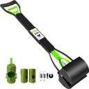 32" Pooper Scooper for Large Small Dogs with 30 Dog Poop Bags & Dispenser Attachment, Extra Long Handle Heavy Duty Poop Scoop, Foldable Dog Poop Picker Upper for Yard