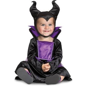 Disguise Infant Maleficent Infant Costume, Official Disney Baby Costume Outfit for Halloween With Headpiece ((6-12 mths))