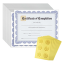 48 Sheets Blue Floral Certificate of Completion Paper for Printing with Gold Foil Sticker Seals - Customizable with Border for Graduation, Diploma, Awards, Recognition Documents (8.5 x 11 in)
100+ bought in past month