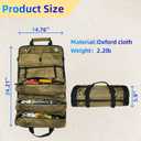 Roll Up Tool Bag Tool Roll,Portable Rollup Toolbag,Foldable Rollup organizer,Tool Organizer with 6 Detachable Pouches,Perfect for Engineers,Hobbyist,Men's gift and Engineer's gift (khaki)