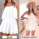 WEAREWE Women's Summer Sleeveless Jumpsuit Chiffon Romper Casual Beach Cover-up Dressy Outfit P (Medium)