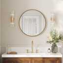 USHOWER 24 Inch Gold Round Bathroom Mirrors for Over Sink