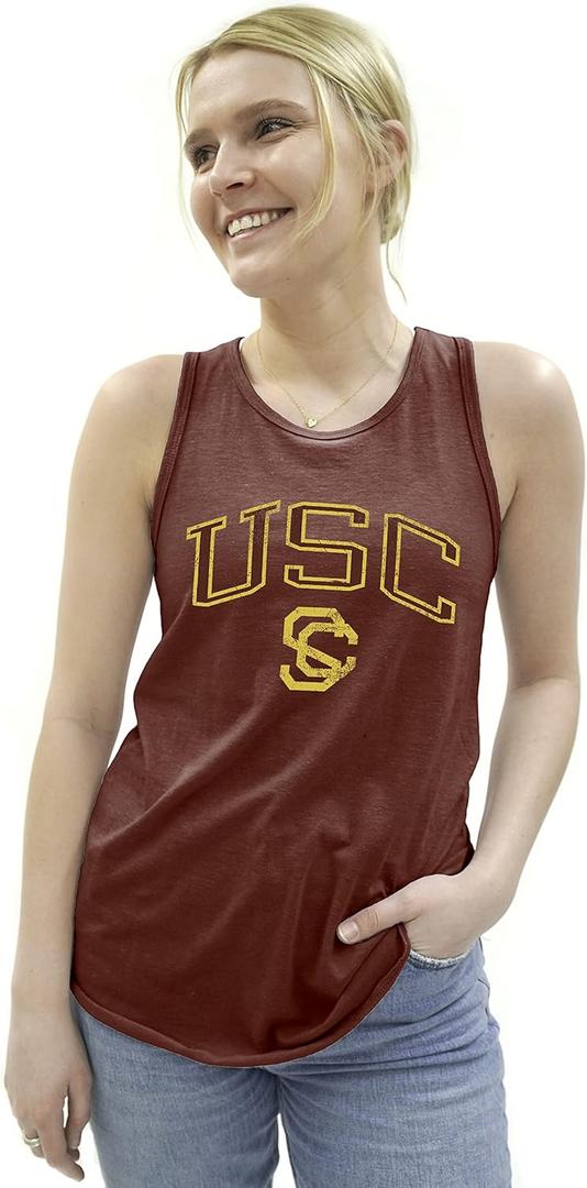 Blue 84 Women's Tri-Blend Tank Top Vintage Arch Over Team Color (Large)