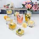 Le'raze Collins Everyday Drinking Glasses Set of 16 Drinkware Kitchen Glasses for Cocktail, Iced Coffee, Beer, Ice Tea, Wine, Whiskey, Water, 8 Tall Highball Glass Cups & 8 Short Old Fashioned