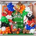 Sports Balloon Arch Kit,154Pcs Colorful Balloon Garland with Football,Basketball,Soccer,Baseball Foil Balloons for Ball Games Day Theme Baby Shower Rugby All Sports Birthday Party Decorations