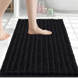 Arotive Bathroom Rugs Mat 24x16, Soft Absorbent Chenille Shaggy Bath Mat
Black, Machine Wash Dry, Bath Rugs for Bathroom Floor, Tub and Shower, Home Decor Accessories