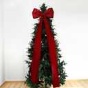 Daifunli 24 x 79 Inches Extra Large Wine Red Satin Bows for Coquette Room Decor Giant Bow Birthday Party Decorations for Home Wall Valentine's Spring Wedding Baby Shower Party Decor
