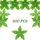 500 Pcs Artificial Flowers Green Leaves Bulk Faux Sepals Greenery Silk Fake Rose Leaf Bouquet Garland Wreath Floral Arrangement Supplie DIY Craft (5-Leaves 2.75 Inch / 7 Cm Green)