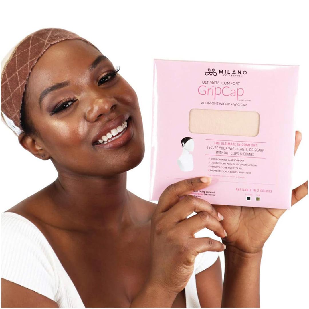 MILANO COLLECTION Ultimate Comfort Grip Cap, All-In-One Under Wig Cap for Women, Comfort Anti Slip Wig Band With Adjustable Closure, Nude, 1 Pack