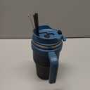 ALOUFEA 20 oz Insulated Coffee Mug Tumbler with Handle, Stainless Steel Travel Mug Tumbler with Lid and Straw,Double Wall Vacuum Leak Proof Ice Coffee Thermal Cup, Indigo Black