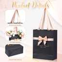Humyoun 12 Pack Black Gold Gift Bags with Handles 9 x 7 x 3.15'' Metallic Paper Gift Bags Bulk with Bow Ribbon for Bridesmaids Groomsmen Wedding Baby Shower Birthday Housewarming Party Favor Holiday