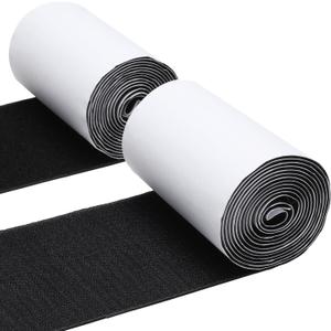 4.4 Inches x 7 Feet Strong Sticky Back Heavy Duty Hook and Loop Tape with Adhesive, Non-Slip Couch Cushion Grip Accessories, Double Sided Strip Roll to Prevent Sliding, Black