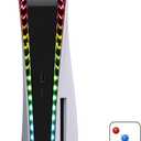 YUANHOT LED RGB Light Strip Compatible with PS5 Pro/PlayStation 5/PS5 Slim Disc&Digital Edition Console with 7 Colors 358 Modes, DIY Decoration Accessories Flexible Lights Strip with Remote
