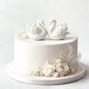 Hoteam 2 Pcs Swan Cake Topper Couple Wedding Cake Toppers Decor Vintage Elegant Ceramics Wedding Decor Novios Para Pastel for Anniversaries Engagement Party Bridal Showers Romantic Desk Decoration (White)