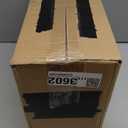 SHUNYILONG Foldable Rolling Storage Cart with Doors & Clear Windows, Stackable Plastic Bins for Clothes Organization (Stripe  2 Clear & 1 Yellow, 3 Tier  14.7" D x 9.2" W x 25.9" H)