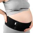 Jill & Joey Maternity Belt - Belly Band for Pregnant Women - Back Brace & Belly Support - Pregnancy Must-Have - Back Pain Relief (Black, Medium)