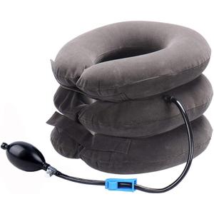 Cervical Neck Traction Device Inflatable Neck Stretcher, Easy to Use for Chronic Neck and Shoulder Pain Relief Traction Spine Alignment, Neck Cervical Brace (Grey)