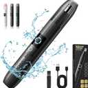 Rechargeable Nose Hair Trimmer for Men Women, Professional Painless Ear Eyebrow & Facial Hair Trimmer - 10,000 RPM Powerful Motor with Dual-Edge Blades, Wet/Dry, Easy to Clean (Black)