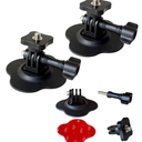 4 PCS Flexible Adhesive Helmet Mount for GoPro Hero & Action Camera, 3M Adhesive Helmet Mounting Attachment for Snowboard Surfboard Motorcycle Sport and Vlogging, with 1/4'' Screw