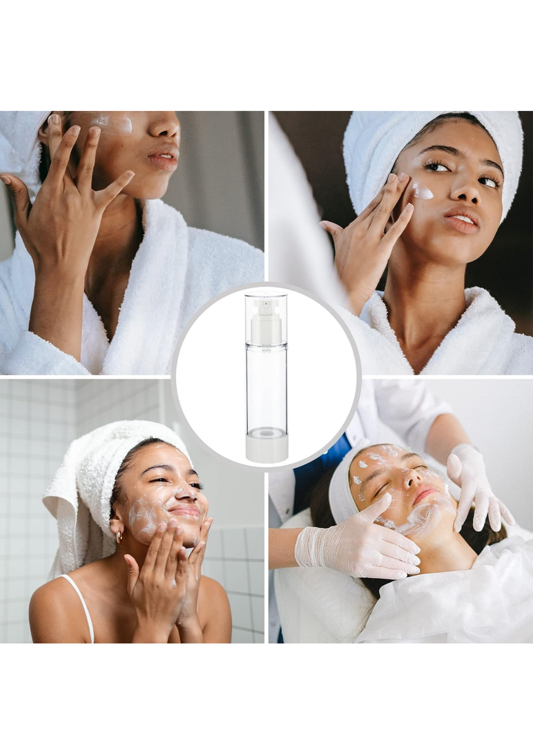 0.5OZ/15ML Clear Airless Pump Bottles, Lotion Dispenser Travel with Pump, Vacuum Plastic Travel Size Lotion Bottle for Foundation, Creams, Cosmetic(9 Pack)