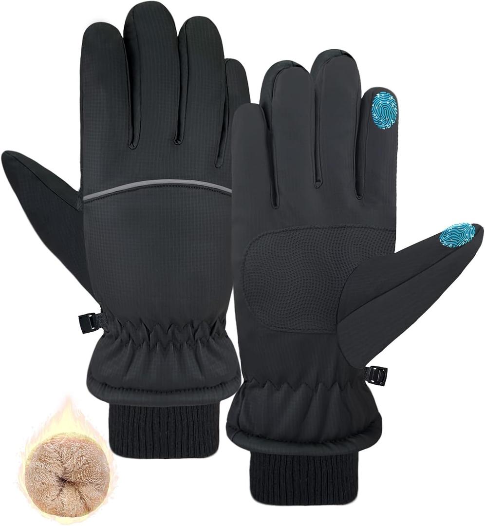 Winter Waterproof Ski Gloves Men Women Touchscreen Snow Warm Thermal Fleece Cold Weather Running Driving Hiking Biking