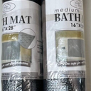 Set of 2 Rubber Bathtub Mats, Non Slip, 16 inch x 28 inch Tub Mats (Black)