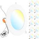 Sunco 12 Pack Retrofit LED Recessed Lighting 6 Inch, Can Lights for Ceiling, 1200 LM, 15W, Selectable CCT 2700K/3000K/4000K/5000K/6000K, Dimmable, Ultra Thin Flat Light Fixture UL.