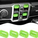 JeCar 4pcs for Jeep Wrangler Black Interior Trim Window Switch Button Cover for 2018-2024 2025+ Jeep Wrangler JL JLU Gladiator JT Interior Accessories (Aluminum Alloy)