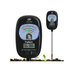 7-in-one Soil Test Kit, Soil Moisture Meter/PH Meter/Sunlight Intensity/Fertility Soil Tester, LCD Display Air & Soil Hygrometer Temperature for Garden, Farm, Lawn Care Moisture Meter for Hous Plants