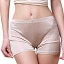 Women's Silk Panties Organic Moisture Wicking Boyshorts Underwear Soft Breathable Boxer Briefs (Medium, Beige)