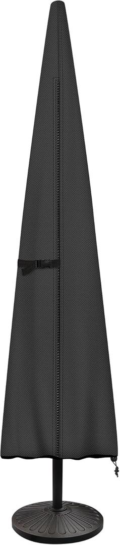 ULTCOVER Patio Parasol 600D Waterproof Outdoor Market Umbrella Cover - Fits Market Umbrella 7-10 Feet, Black
