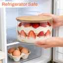 Prikoi 155oz Large Trifle Bowl with Lid, Modern Design Clear Glass for Salads, Dessert, Fruit, and Party Displays, 2025 Thickened Version