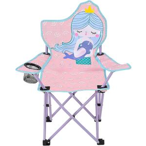 KABOER Kids Outdoor Folding Lawn and Camping Chair with Cup Holder and Carrying Bag, Children's Camping Chairs, 12.99d X 12.99w X 27.95h Inch