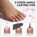 UNA GELLA French Press On Toenails - 15 Sizes Pre-Etched French Toe Nail Press Ons Soft Square Gel False Toenails Pink and White Fake Toe Nails 180Pcs for Women Big Toes Nail Extensions Pedicure