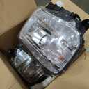 LED DRL Headlight Assembly Compatible with 2014-2018 GMC Sierra 1500, 2015-2019 GMC Sierra 2500HD 3500HD w/Bulbs & Wiring Harness, Replacement Pair Headlamp, Chrome Housing Clear Reflector