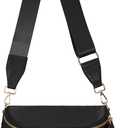 Spacious Nylon Crossbody Bag Bum Bag Handbags Wallets Purses Trendy Shoulder Bag for Women (Black)