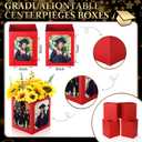 Spiareal 12 Pcs Graduation Box Centerpieces for Table 6/7 Inch Photo Display Congrats Grad Party Favor Gift College Picture Box Photo Props Frame for Graduation Table Decoration(Red)