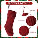Christmas Stockings 18 Inches,Long Knitted Socks Christmas Decoration Hanging Stocking Fireplace Xmas Tree Stocking for Home Family 4 Pieces Red