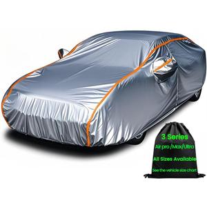 Durability Waterproof All Weather Small Car Cover for Automobiles Sedan Protector Outdoor Car Cover for Automobiles Fit Audi A3 Under 179" (Size 3: Sedan 0 (Up To 178"), Bright Silver(Ultra))