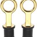 2 Pcs Boat Plug Snap Handle Boat Drain Plug Rubber Plugs with Brass/Stainless Steel Handle Marine Twist Plug Boat Accessories (1 inch)