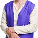 Men's Arab Prince Costume Waistcoat Tunic Pants Sash Hat Adult Halloween Cosplay Fancy Dress Clothes Full Set (S)