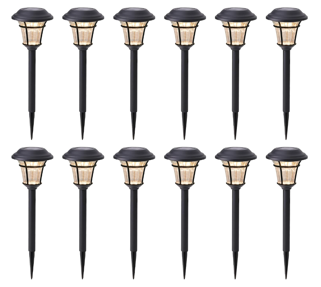 MAGGIFT 12 Pack Solar Pathway Lights Outdoor Solar Garden Lights for Patio, Yard, Driveway