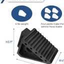 HOXWELL Solid Heavy Duty Rubber Wheel Chocks 4 Packs, Premium Wheel Stopper for Car, Travel Trailers, RV, Truck, and ATV(4 pcs, Black) 8" x 4" x 6"