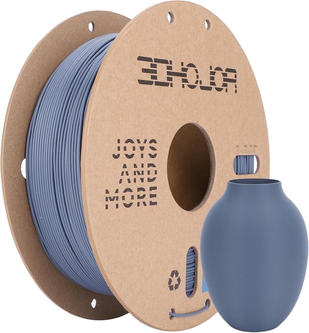 Matte PLA Filament 1.75mm, 1kg, Grey, 1.75mm Diameter, 2.2lbs Display Weight Matte-grey