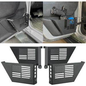 SUNPIE 4PCS Metal Front Rear Door Storage Pocket Storage Box, Door Side Insert Organizer Box Pockets Compatible with 2007-2018 Wrangler JK 4 Door JKU Compatible with Jeep JK JKU Accessories