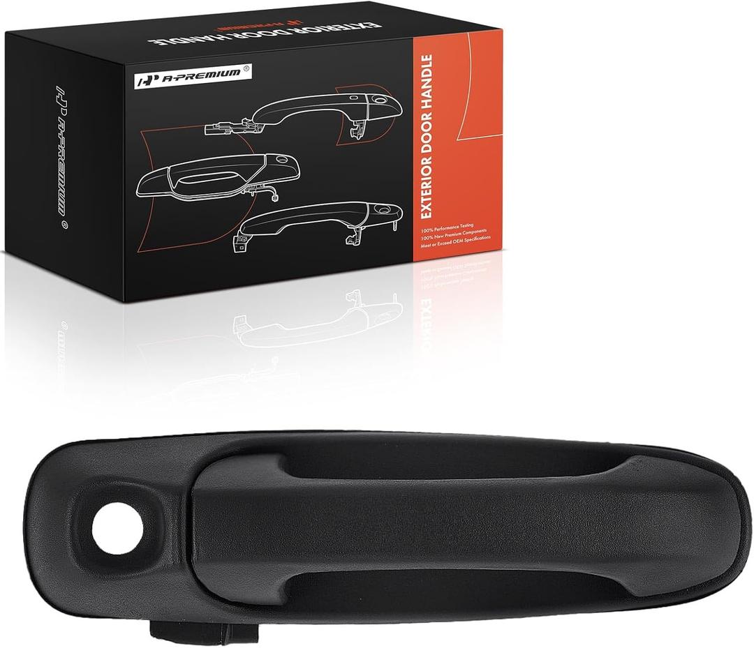 A-Premium Front Left Driver Side Exterior Door Handle with Keyhole Compatible with Dodge Ram 1500, Ram 2500, Ram 3500, Ram 4000, Ram 4500, Ram 5500, Durango, Dakota & Mitsubishi Raider, Textured Black