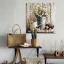 LAIART Farmhouse retro daisy wall decorative wall art rustic picture canvas printing, 20"L x 20"W