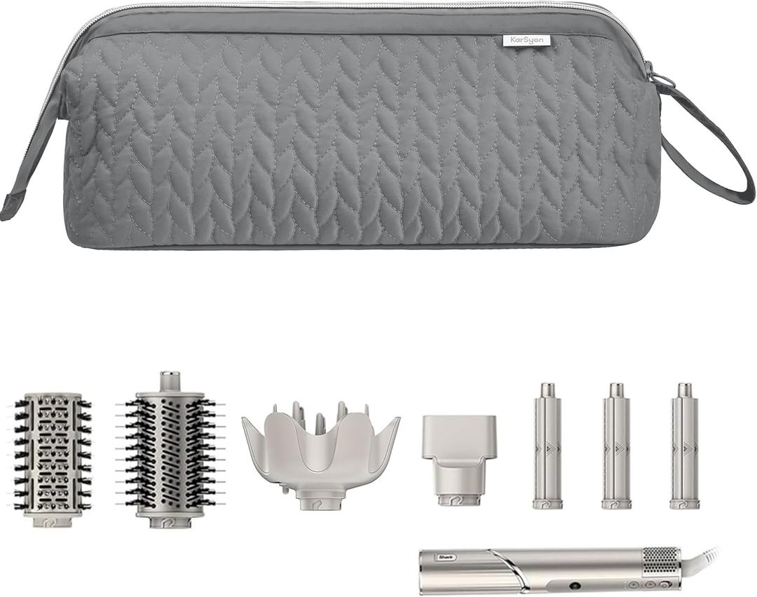 Shark Flex Style Case for Dyson Airwrap Hair Dryer Brush Revlon Hair Tools Travel Bag Carrying Case Flat Curling Iron Organizer (Grey)